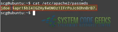 Figure 4: Apache Configuration Tutorial: The Apache passwords file