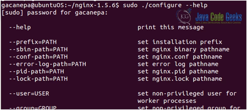 Figure 1: The complete list of compile time options